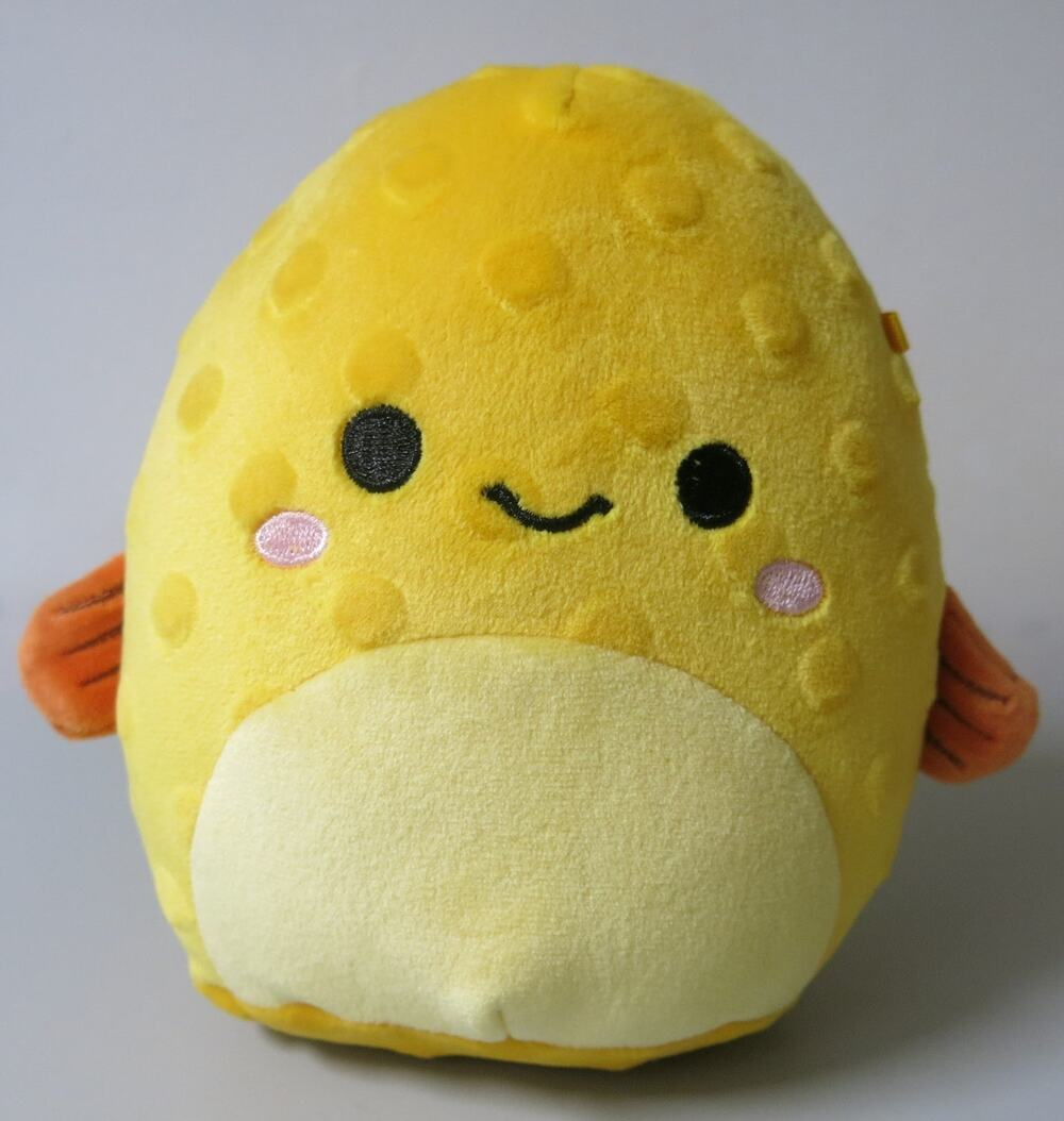 Safa Pufferfish Squishmallow Stuffie Plush Toy 2022 Orange Yellow Fins Kids 6"